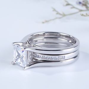 Jeulia Interchangeable Princess Cut Sterling Silver Engagement Ring Set - Product Image 5