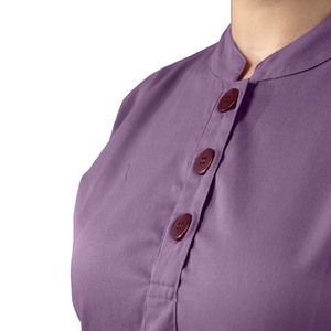 2025 nuevo estilo femenino enfermera Top uniforme conjunto botón pulóver Scrubs estiramiento Hospital Jogger lona moda uniformes médicos - Product Image 3