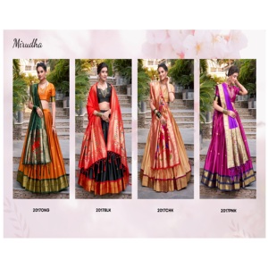 Premium Quality Jacquard Silk Paithani Lehenga 3.8m Flair Zip Closure Cousu Zari Weaving Micro Cotton pour les fêtes de mariage - Product Image 3