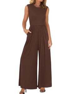 Loveda - Mono holgado sin mangas de cintura alta con logo personalizado, pantalón ancho verde con bolsillos, ideal para verano y playa - Product Image 1