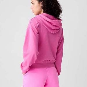 Pink Colour <b>Women</b> Workout Sportswear Hoodie Jacket With New Style Breathable Plus Size <b>Women's</b> Hoodies Sweatshirt From Pakistan - Product Image 5