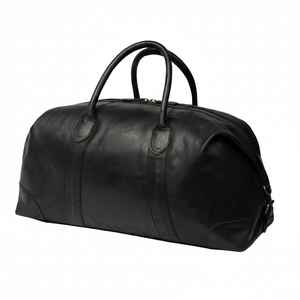 Genuine Black Leather Luxury Duffle <b>Bag</b> for Men <b>Women</b>-Weekender Travel <b>Gym</b> Luggage with Water Resistant Lightweight Design - Product Image 4