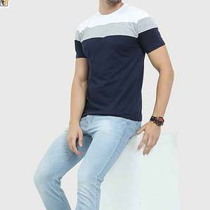 T-shirt blanc homme et femme 100% coton découpé et cousu panneau travail couleur personnalisée logo brodé personnalisé de votre entreprise - Product Image 5