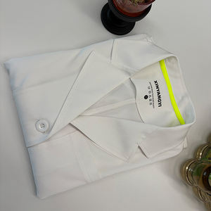 Bata de laboratorio de Spandex de algodón y poliéster blanco para mujer, uniforme farmacéutico bordado con bata de consulta, bata de Hospital - Product Image 2