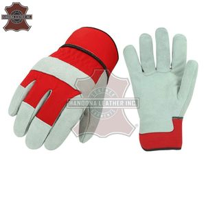 ถุงมือนิรภัยก่อสร้างหนังแกะสีเหลืองทนทานต่อการสึกหรอทนทานต่อการฉีกขาดสำหรับงานหนัก - Product Image 3