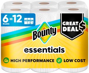 Bounty Essentials Select-A-Size Paper Towels, 6 Double Rolls, White, 108 <b>Sheets</b> Per Roll - Product Image 1