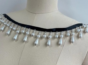 Adorno de Perlas en Forma de Lágrima Color Marfil con Patrón de Onda Colgante, Adorno de Borlas, Adorno de Flecos para Decoración del Hogar, Cubierta para Pantalla de Lámpara - Product Image 2