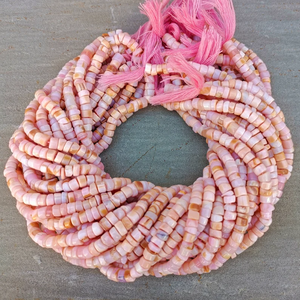 Perles en forme de pneu lisse opale rose 6mm coupe de roue Heishi perles d'opale de pierres précieuses pour la fabrication de bijoux 13 pouces fournisseur de brins - Product Image 3