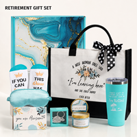 Set de Regalo de Jubilación para Mujer con Logotipo Personalizado: Vaso Térmico, Bolsa de Mano, Vela, Calcetines y Llavero para Compañera de Trabajo, Maestra, Enfermera, Jefa, Despedida