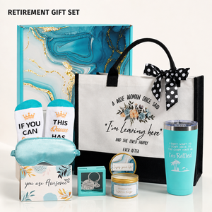 Set de Regalo de Jubilación para <span class=keywords><strong>Mujer</strong></span> con Logotipo Personalizado: Vaso Térmico, Bolsa de Mano, Vela, Calcetines y Llavero para Compañera de Trabajo, Maestra, Enfermera, Jefa, <span class=keywords><strong>Despedida</strong></span> - Product Image 1