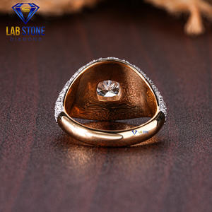 5.22 TDW Bague en or rose avec diamant taillé coussin et rond par Lab-Stone/Bague en diamant luxueuse/Couleur EF-VS - Product Image 4