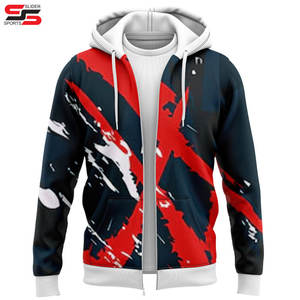 Vente en gros bon marché Sublimation surdimensionné avec poches latérales Multi Color Blank 100% Polyester Zipper Hoodies pour hommes - Product Image 6