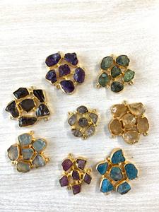 เครื่องประดับอัญมณีธรรมชาติตัวเชื่อมต่อชุบทองเงินสเตอร์ลิง925สำหรับทำเครื่องประดับตัวเชื่อมแบบสั่งทำ - Product Image 1