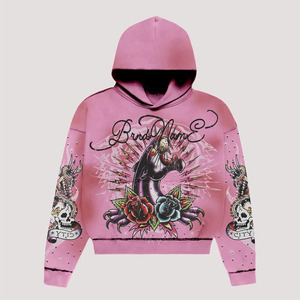 Sweat à capuche délavé à l'acide avec logo personnalisé et broderie délavée par le soleil en polaire respirant avec fermeture éclair complète visage surdimensionné poids lourd fermeture éclair complète grande taille - Product Image 1