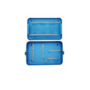 กล่องใส่เครื่องมือผ่าตัดกระดูกซี่โครง ทำจากสแตนเลส สีเงิน แบบเจาะรูด้วยมือ ขนาด 353x243x90 มม. ยี่ห้อ Pentax Surgical - Product Image 4