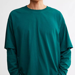 T-shirts manches longues imprimés style Hip Hop surdimensionné en coton 100% pour hommes, T-shirt lourd personnalisable OEM - Product Image 5