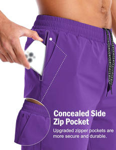 Pantalones cortos de malla atléticos personalizados con forro de compresión bolsillo para teléfono estilo deportivo para entrenamiento deportes Fitness gimnasio correr Jogging - Product Image 2