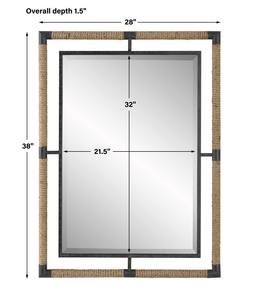 Espejo de pared rectangular de hierro negro óxido hogar hotel apartamento sala de estar dormitorio pasillo decoración de pared espejo de tocador - Product Image 3