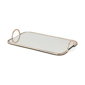 Plateau rond en métal doré martelé avec poignées plateau de service décoratif organisateur élégant plat Accent décor à la maison mariage - Product Image 2