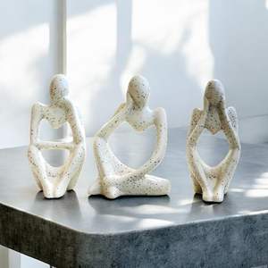 Escultura de decoración de mesa de Metal pulido de alta resistencia con forma elegante para la recepción de la Oficina de la sala de estar y accesorios modernos para el hogar - Product Image 1