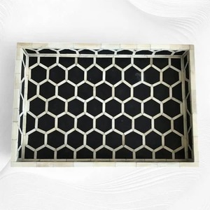 ถาดรองนั่งโต๊ะกาแฟแบบฝังกระดูกถาดอเนกประสงค์สำหรับเครื่องดื่มหนังสือและเทียนสำหรับการจัดหาทั่วโลก - Product Image 1