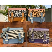 Tas selempang kulit daur ulang Multi warna, tas kurir selempang blok untuk wanita, hadiah unik ramah lingkungan untuk wanita