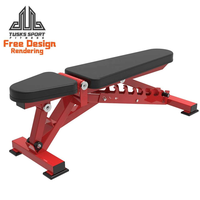 Banc plat multifonctionnel réglable pour entraînement en salle de sport, équipement de musculation en acier durable