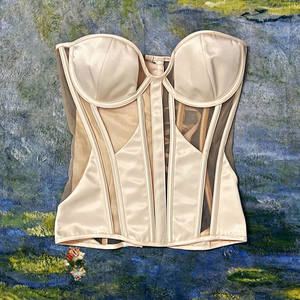 Fábrica al por mayor OEM gótico boda cintura entrenador de moda bajo busto Cincher malla Bustier acero deshuesado Shapers encaje hasta corsé - Product Image 4