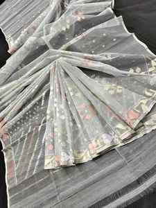 Exclusivei Dhakai Jamdani Sharee Trending para mujeres JAMDANI FABRIC Blue RED GREEN Golden Sky Blue de Bangladesh - Product Image 2