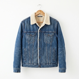 <b>Men's</b> Winter Solid Eco-Friendly Sherpa Lined Zippered Denim <b>Jacket</b> <b>Warm</b> Casual OEM ODM Wholesale Factory Custom Wash Low MOQ - Product Image 4