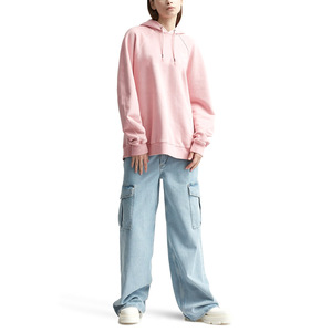 เสื้อสเวตเตอร์สวมหัวแบบมีซิปสำหรับผู้หญิงเสื้อมีฮู้ดลำลองสีพื้นโลโก้แบบกำหนดเอง - Product Image 4