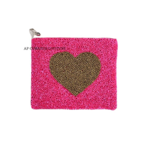 Pochette à fermeture éclair perlée faite à la main pour la Saint-Valentin, personnalisable, qualité supérieure, sac cadeau de mariée pour une utilisation quotidienne élégante