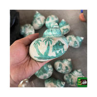Grandes Coquilles de Hermit Crab Polies à Motifs Floraux, Conques Marines Naturelles Taille 3" 4.7", Turbo Jade, Décoration de Plage Portable, Artisanat pour Jeux Aquatiques