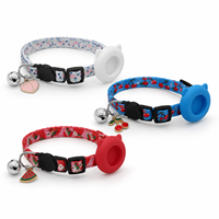 Schattig fruitprint AirTag kattenhalsbandje met bel en bedel, afneembaar veiligheidskattenhalsbandje Ming Jia