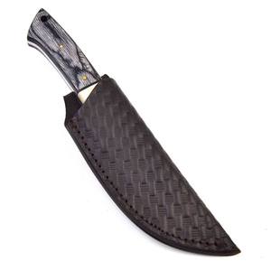 Couteau à lame fixe en acier 12c27 artisanal de style nordique, manche en bois, étui en cuir vertical, OEM, lame pleine, couteau à désosser, chasse - Product Image 6