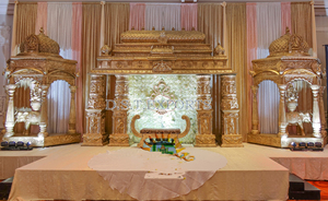 Srilankan Temple Style Manavarai Mandap Stage Personalizado Lujoso Blanco Manavarai Matrimonios Decoraciones DE BODA Temple Style UK - Product Image 4