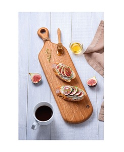 Plateau de service en bois Antique de forme irrégulière, plateau de service en bois naturel Vintage de couleur délavée pour Restaurant - Product Image 2
