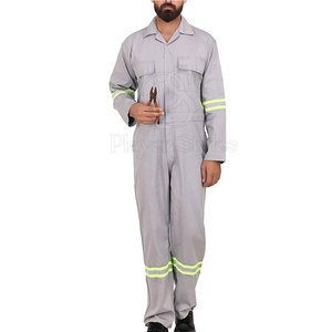 Overoles de trabajo de algodón ignífugos impresos personalizados uniformes de seguridad al por mayor con característica reflectante - Product Image 1