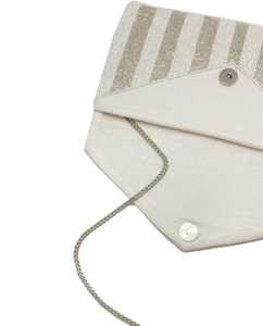 Pochette de demoiselle d'honneur perlée de qualité supérieure avec bandoulière en chaîne fermeture à pression sac de soirée à prix économique - Product Image 4