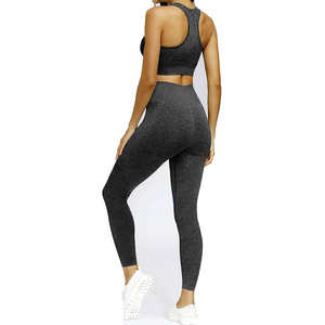 Vente en gros dames extensible course à pied entraînement Gym Fitness ensembles Leggings et Sexy soutien-gorge deux pièces costume Premium Yoga ensemble de haute qualité - Product Image 2