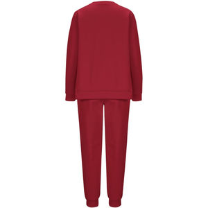 Ensemble de survêtement deux pièces décontracté à capuche pour femme, couleur unie rouge, sweat-shirts et pantalons de jogging - Product Image 2