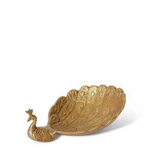 Golden Peacock Decorative Serving Tray Resin Platter Elegant Bird Shaped <b>Plate</b> Stylish Centerpiece Luxury Home <b>Organizer</b> - Product Image 2