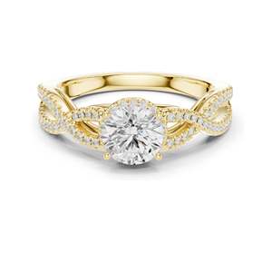 Bague de fiançailles torsadée avec diamant de laboratoire rond taille brillant de 1,22 carat, clarté VVS-VS EF, or 18 carats, 14 carats, 10 carats et argent 925 - Product Image 2