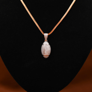 จี้รูปรักบี้ยูนิเซ็กส์925สวยงามเงินสเตอร์ลิงประดับเพชรเม็ดเล็กๆชุบเงินสำหรับทุกโอกาส - Product Image 1