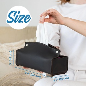 Funda de Caja de Pañuelos de Cuero Genuino de Estilo Lujoso, Ligera, Clásica y Sencilla para el Hogar y la Oficina |   Logotipo Personalizado al por Mayor - Product Image 4