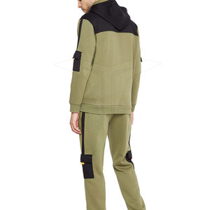 Survêtements de course à capuche pour hommes les plus vendus, manches longues, séchage rapide, imperméables, 100 % coton, poches latérales tendance - Product Image 2