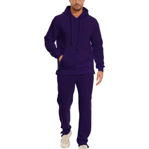 Conjunto de sudadera y pantalón de chándal OEM bordado, transpirable, de forro polar cepillado de alto gramaje, holgado, unisex, de mezcla de algodón, para otoño e invierno - Product Image 2