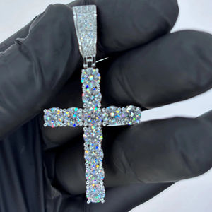 Colgante Cristiano Personalizado RB Gems, Estilo Hip Hop, Plata de Ley 925, Letra Inicial con Diamante de Laboratorio VVS, Moissanita, Oro Rosa Helado, para Mujer - Product Image 4