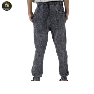 กางเกงผู้ชายเอวยางยืดล้างกรดผ้าฝ้ายโอเวอร์ไซส์ซักสไตล์สตรีท - Product Image 6