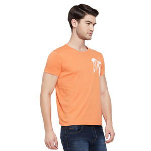 T-shirts imprimés bouffants 3D pour hommes et femmes 100% tissu tricoté en coton bleu et blanc couleur ordinaire - Product Image 4